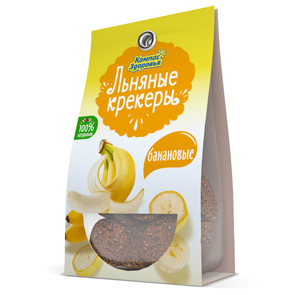 Льняные крекеры с бананом "Компас здоровья", 50 г
