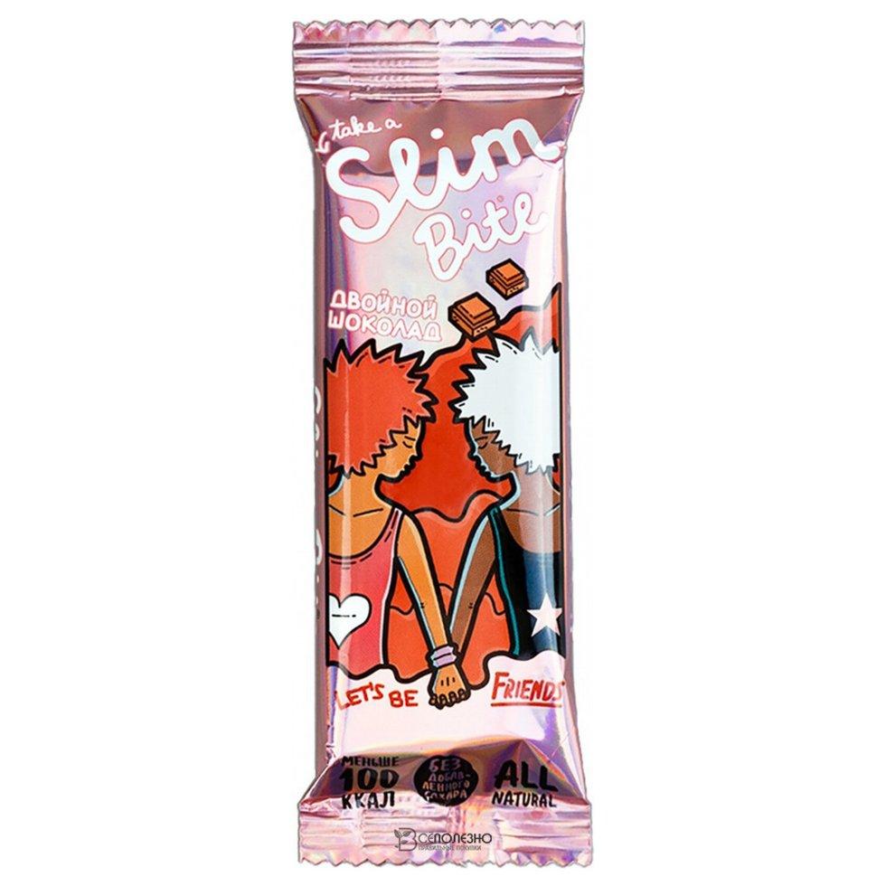 Батончик фруктово-ореховый Bite Slim "Двойной шоколад", 30 г