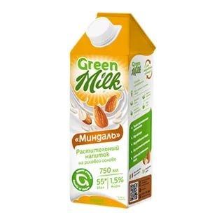 Растительный напиток на рисовой основе "Миндаль" Green Milk, 750 мл.