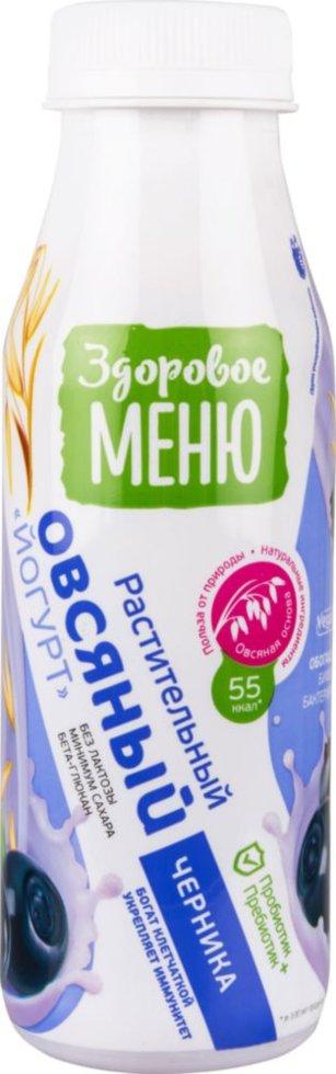 Йогурт овсяный с черникой "Здоровое меню", 250 мл.
