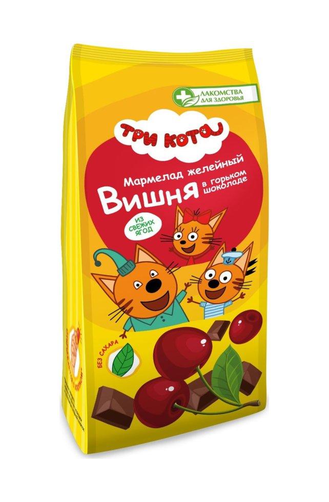 Мармелад жилейный "Вишня" в горьком шоколаде "Три Кота" 105 г