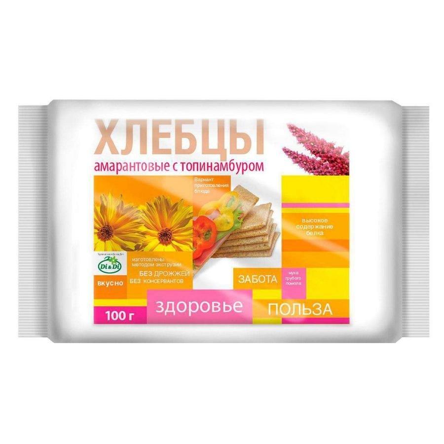 Хлебцы амарантовые с топинамбуром "Di&Di", 100 гр.