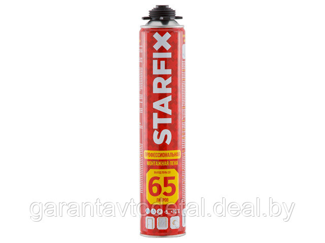 Пена монтажная профессиональная STARFIX Foam Pro 65 (900мл) (Выход пены до 65 литров) - фото 1 - id-p158067357