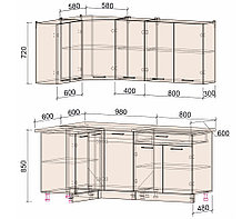 Угловая кухня Мила Лайт 1.2х1.8  много цветов, размеров и комбинаций! фабрика Интерлиния, фото 2