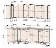 Угловая кухня Мила Лайт 1.2х2,1  много цветов, размеров и комбинаций! фабрика Интерлиния, фото 2