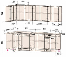Угловая кухня Мила Лайт 1.2х2,4  много цветов, размеров и комбинаций! фабрика Интерлиния, фото 2