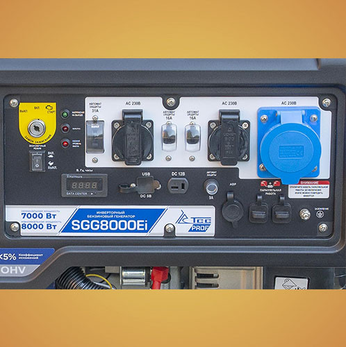 Бензогенератор инверторный SGG 8000Ei в кожухе - фото 6 - id-p155444025