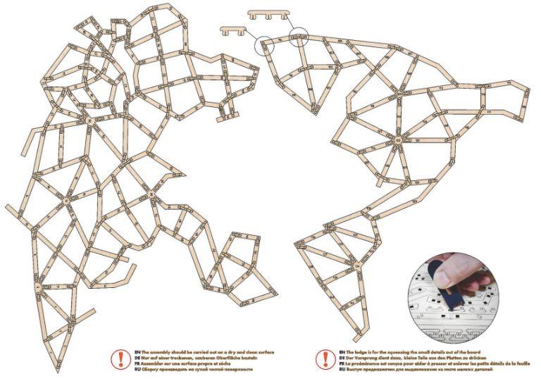 Настенный конструктор из дерева «Карта мира» - фото 4 - id-p159703327