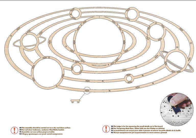 Настенный деревянный конструктор «Солнечная система» - фото 4 - id-p159705388