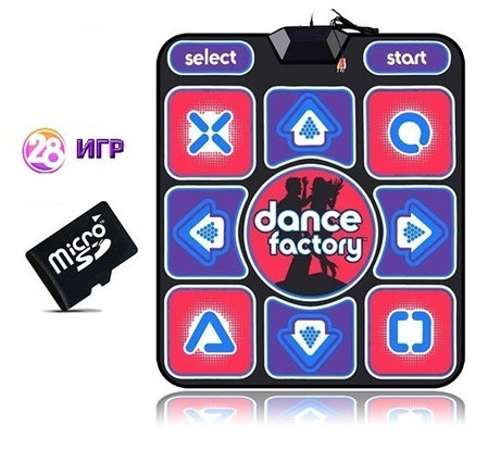 Танцевальный коврик проводной Dance Factory 32 бит + карта памяти (русское меню к ТВ), фото 2