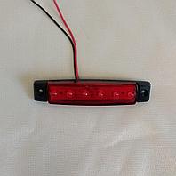 Фонарь габаритный LED светодиодный 12V-24V, красный (L=95мм, 6-светодиод.) Ман ивеко мерседес рено даф маз