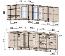 Угловая кухня Мила Крафт 1,2х2,5 м. много цветов и комбинаций!! фабрика Интерлиния, фото 2