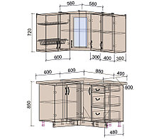 Угловая кухня Мила Крафт 1,2х1,3. много цветов и комбинаций!! фабрика Интерлиния, фото 2