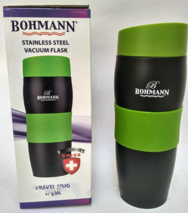 Термокружка Bohmann BH 4457  - 0.38л (черно-зеленая)