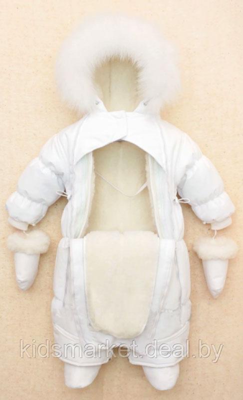Детский комбинезон-трансформер 3 в 1 с съемной меховой подкладкой Пиколино Корона Арктики белый - фото 4 - id-p159816126