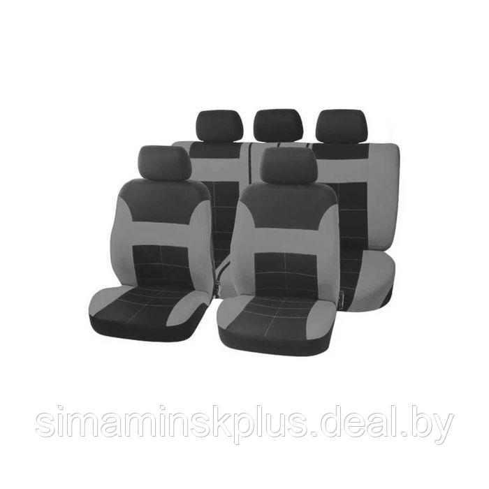 Чехлы сиденья полиэстер 9 предм. Skyway FORSAGE черный, серый, S01301134 - фото 1 - id-p159817034