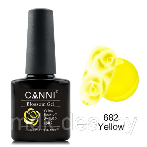 Акварельный гель-лак CANNI № 682 (желтый), 7.3 мл (с)