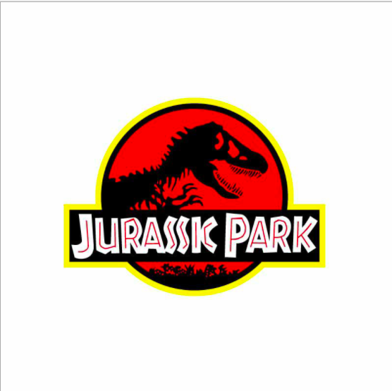 Термотрансфер на одежду "Jurassic Park" 26 см
