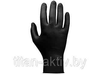 Перчатки нитриловые, р-р 8/M, черные, уп. 25 пар,  JetaSafety (Ультрапрочные нитриловые перчатки Jet