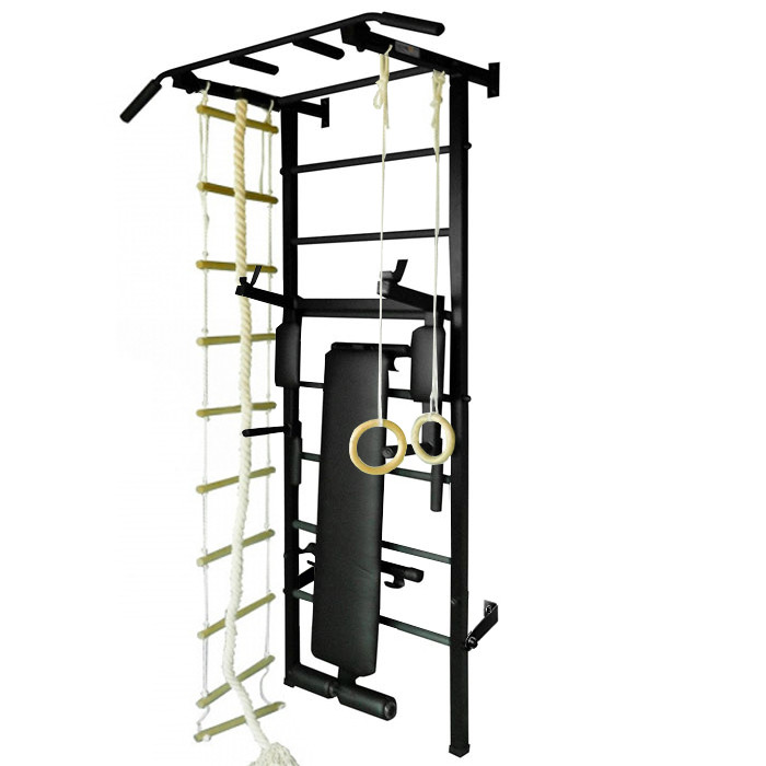 Шведская стенка ЭКТА СК3У с навесным (черный)