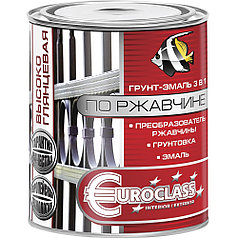 Грунт-эмаль 3 в 1 по ржавчине EUROCLASS темно-зеленая (RAL 6005) 0.9 кг