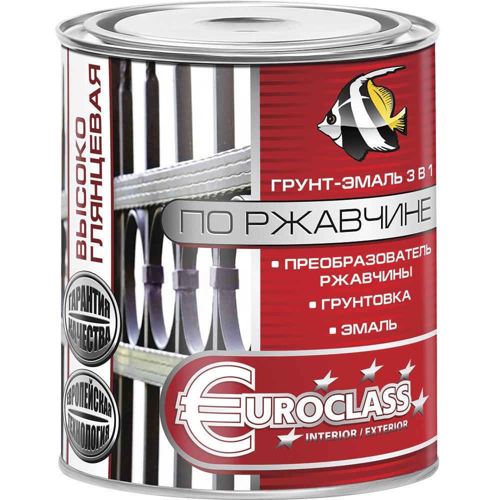 Грунт-эмаль 3 в 1 по ржавчине EUROCLASS белая 0.9 кг