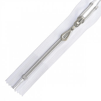 Молния MaxZipper пласт. №5 декор. н/р 18см замок N-5127 цв.БЕЛ/СЕР уп.50шт