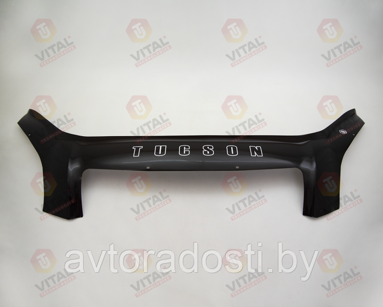 Дефлектор капота для Hyundai Tucson (2004-2010) с клыками / Хёндай Туксон [HYD13] VT52