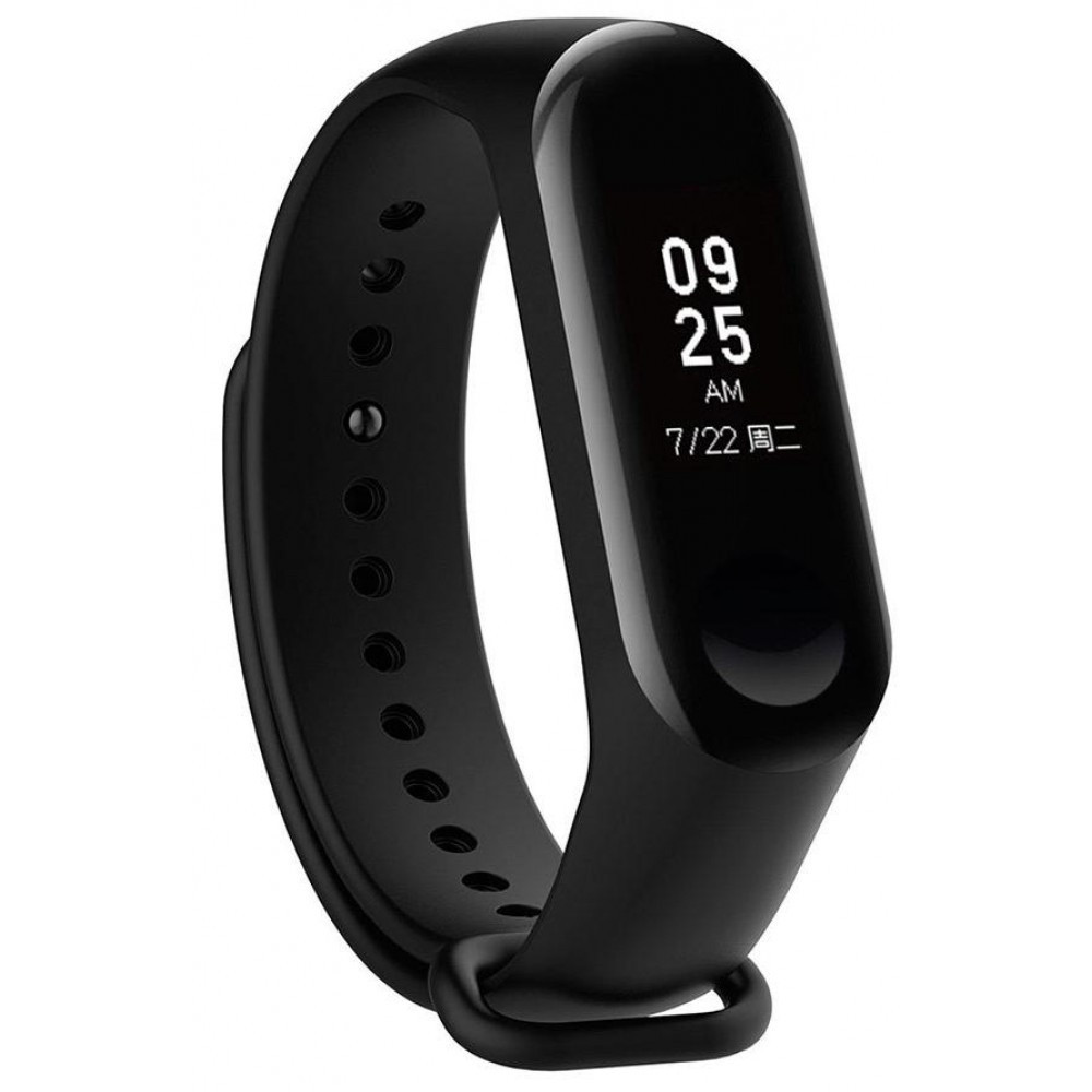 Ремешок силиконовый для Xiaomi Mi Band 3 / 4 (черный)