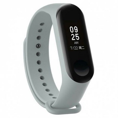 Ремешок силиконовый для Xiaomi Mi Band 3 / 4 (серый)