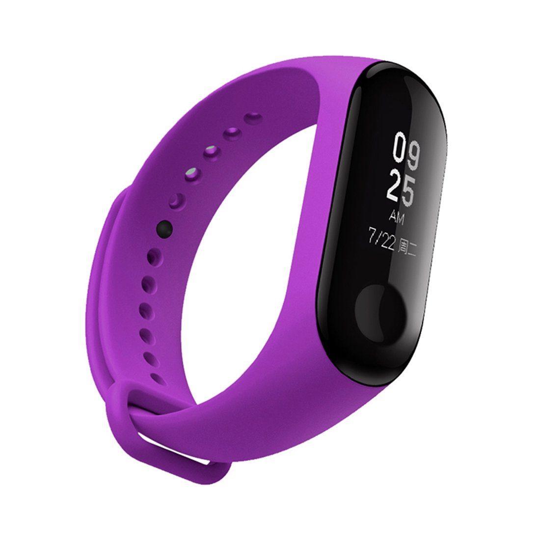 Ремешок силиконовый для Xiaomi Mi Band 3 / 4 (фиолетовый) - фото 1 - id-p159920770