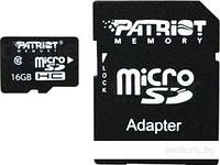 Карта памяти Patriot microSDHC (Class 10) 16 Гб + адаптер (PSF16GMCSDHC10)