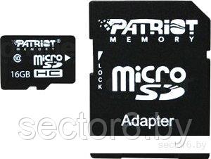 Карта памяти Patriot microSDHC (Class 10) 16 Гб + адаптер (PSF16GMCSDHC10), фото 2