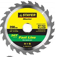 STAYER Fast Line 200 x 30мм 24Т, диск пильный по дереву, быстрый рез