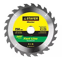 STAYER Fast Line 250 x 32мм 24Т, диск пильный по дереву, быстрый рез