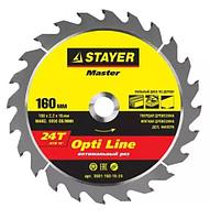 Диск пильный STAYER MASTER "OPTI-Line" по дереву, 160х16мм, 24Т