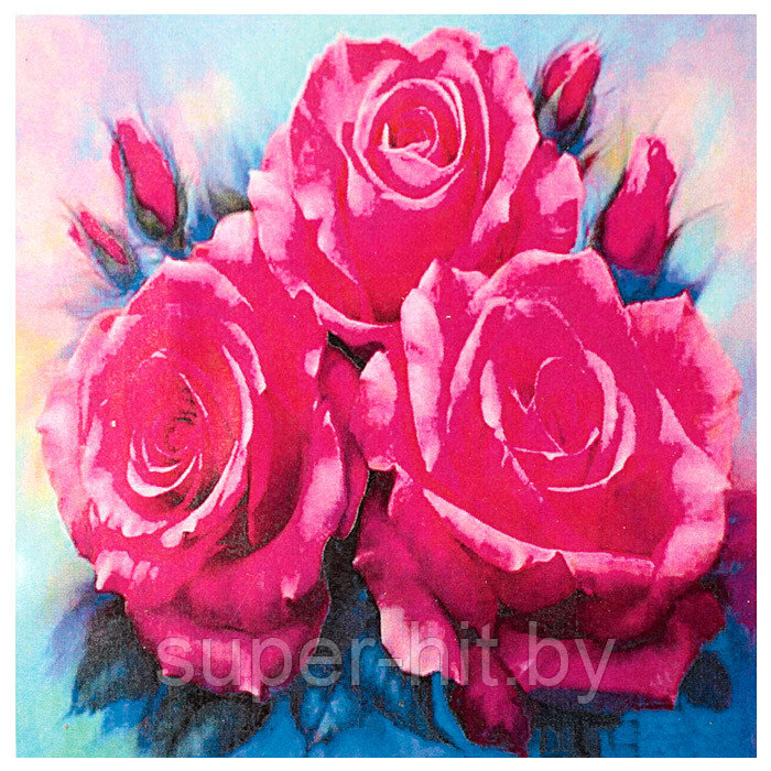 Алмазная живопись "Darvish" 30*30см "Алые розы" - фото 1 - id-p159946292