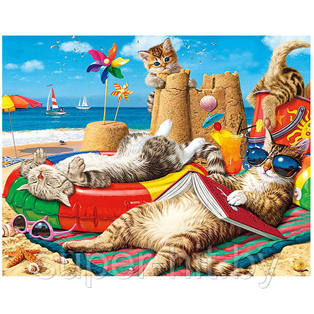 Алмазная живопись "Darvish" 40*50см "Коты на отдыхе", фото 2