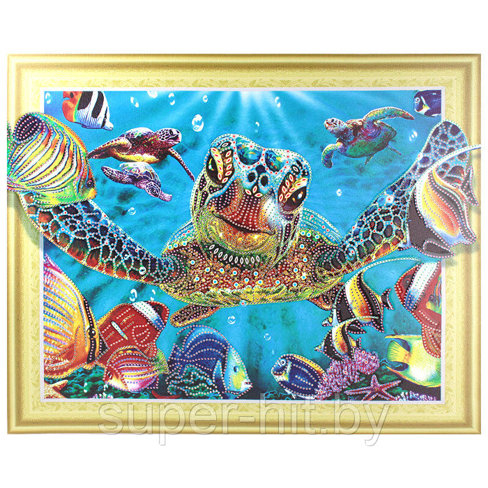 Алмазная живопись "Darvish" 40*50см "Морская черепаха" - фото 2 - id-p159946300