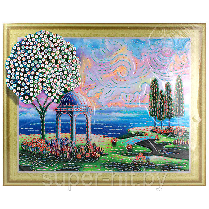 Алмазная живопись "Darvish" 40*50см "Ротонда под деревом" - фото 2 - id-p159946378