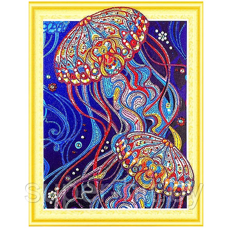 Алмазная мозаика (живопись) "Darvish" 40*50см  Медузы, фото 2