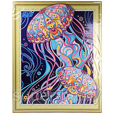 Алмазная мозаика (живопись) "Darvish" 40*50см  Медузы, фото 2