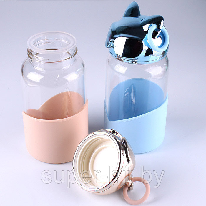 Бутылка для воды 340мл "Котик" цвет ассорти (4вида) - фото 3 - id-p159946458