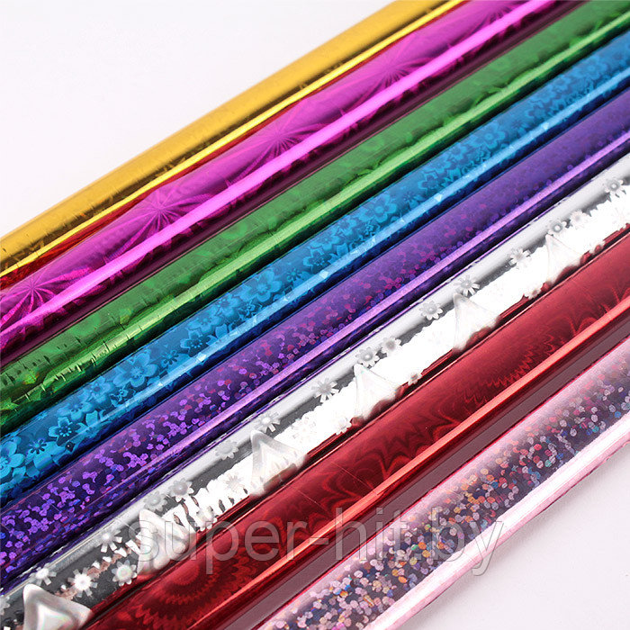 Бумага упаковочная набор 8цветов 500*700мм голография ассорти "Darvish" - фото 3 - id-p159946467