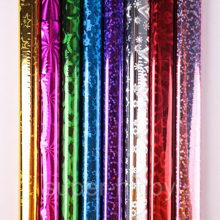 Бумага упаковочная набор 8цветов 500*700мм голография ассорти "Darvish" - фото 4 - id-p159946467