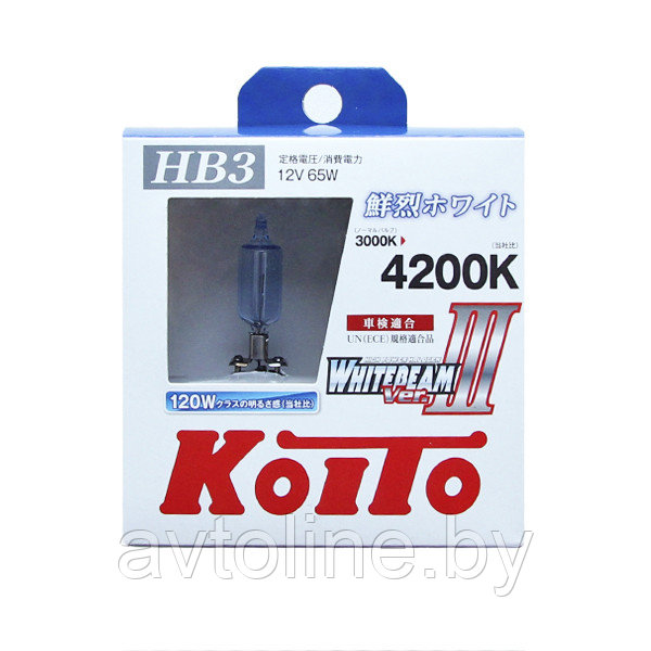 Автомобильная лампа HB3 Koito WhiteBeam III P0756W (комплект 2 шт)