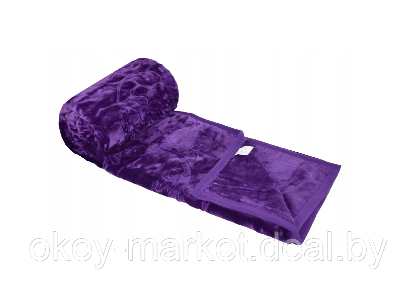 Плед Elway 160х200 с тисненым узором,темно-фиолетовый - фото 2 - id-p159948887