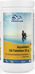 Химия для бассейна кислород CHEMOFORM Аквабланк О2 в таблетках 20 гр 1кг - фото 1 - id-p159949661