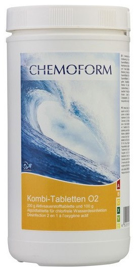 Химия для бассейна кислород CHEMOFORM Комби-таблетки Aquablank O2 0,9 кг кислород 3 в 1 - фото 1 - id-p159949667