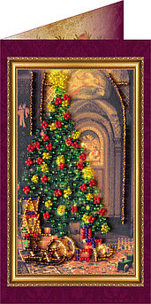 Набор для вышивания бисером АБРИС АРТ арт. AO-036 Счастливого Рождества-1 8,4х14 см